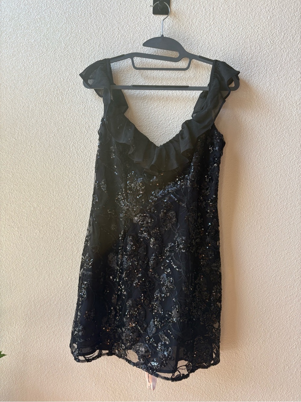 Oh Polly Jacira Embellished Lace-Up A-Line Mini Dress in Black - Picture 6 of 8